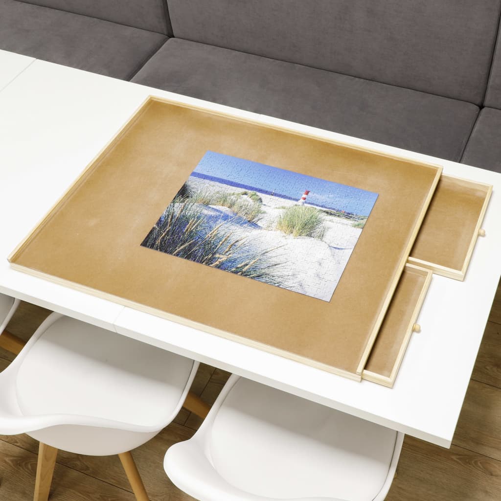 HI Puzzletisch mit 4 Schubladen aus Holz - Yekta