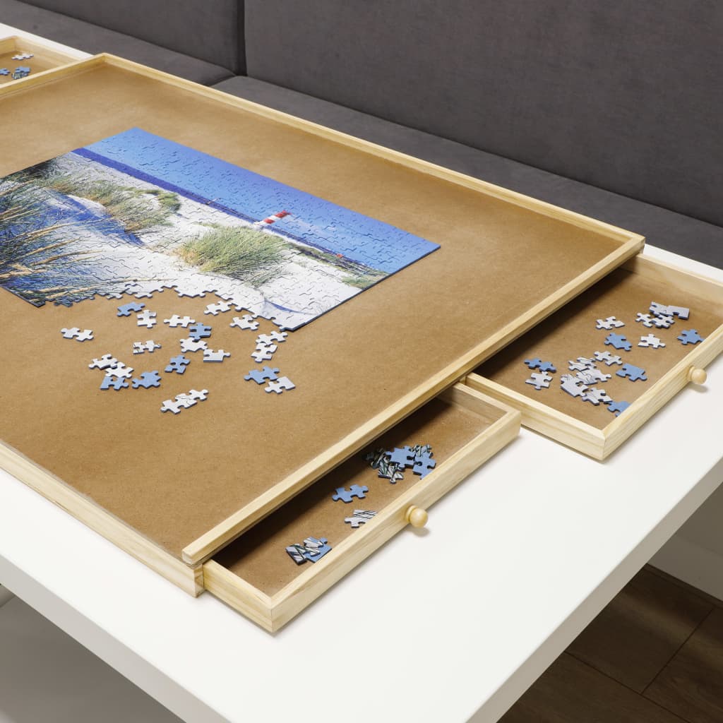 HI Puzzletisch mit 4 Schubladen aus Holz - Yekta