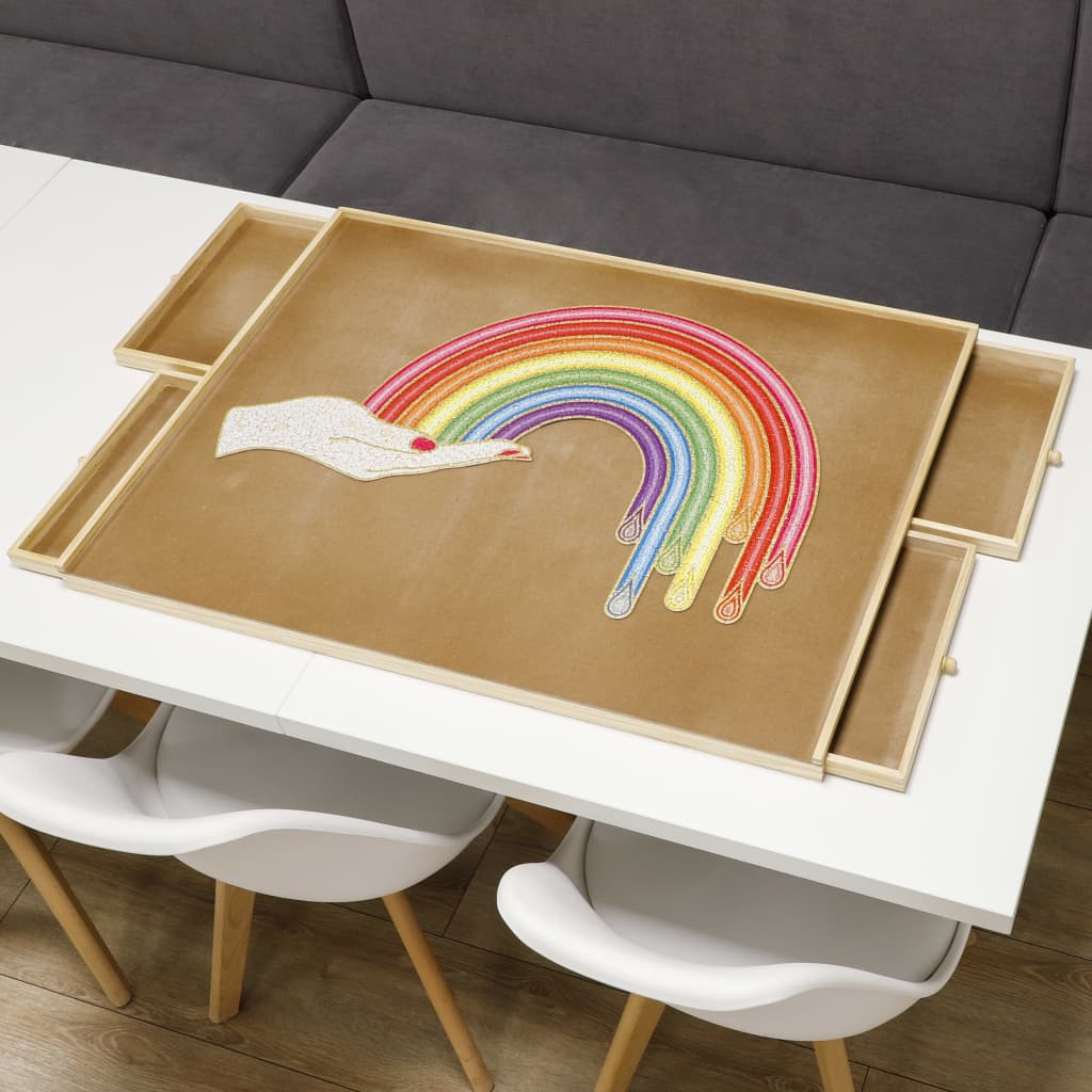 HI Puzzletisch mit 4 Schubladen aus Holz - Yekta