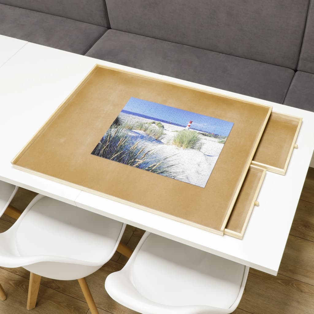 HI Puzzletisch mit 4 Schubladen aus Holz - Yekta