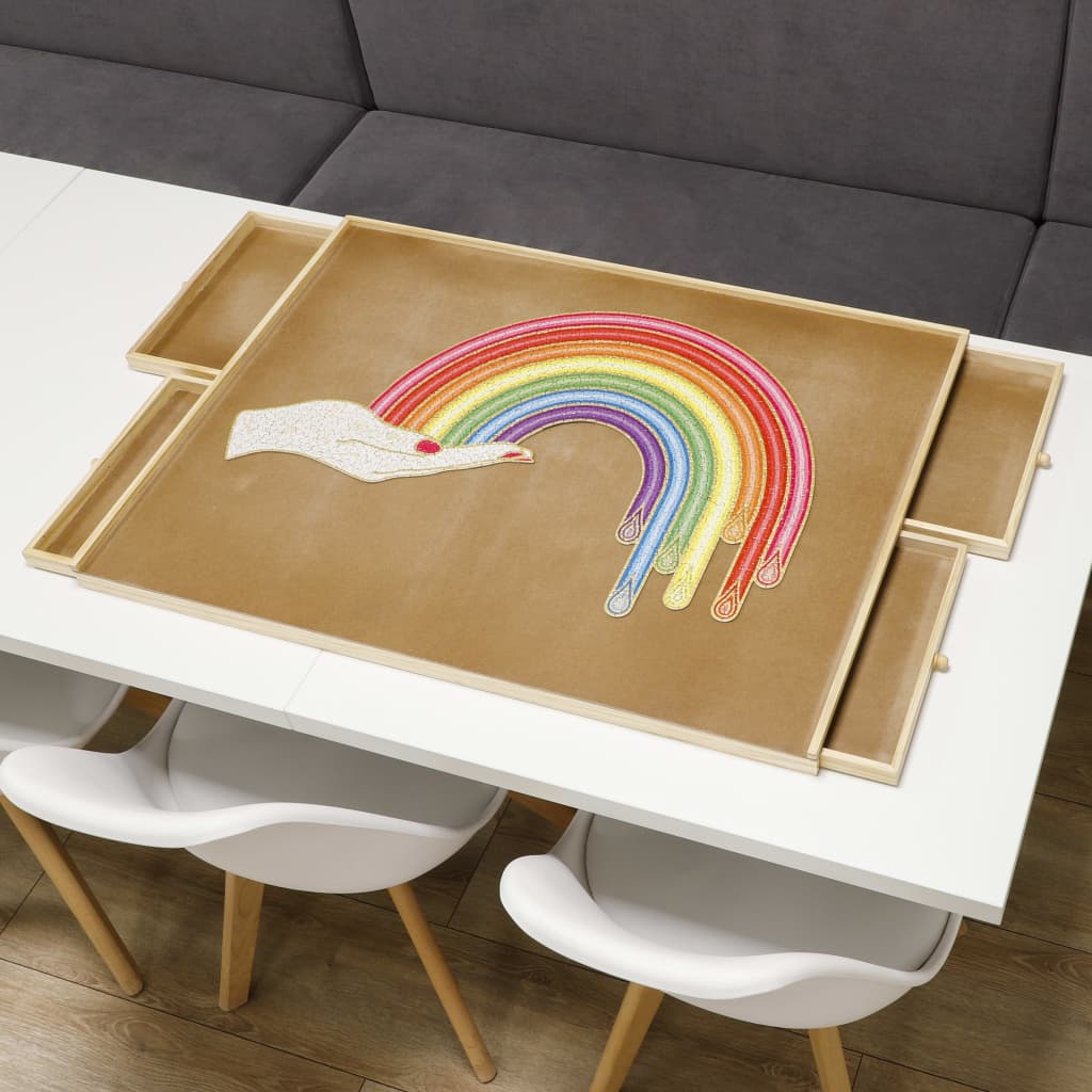 HI Puzzletisch mit 4 Schubladen aus Holz - Yekta