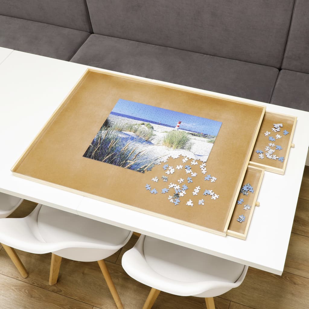 HI Puzzletisch mit 4 Schubladen aus Holz - Yekta