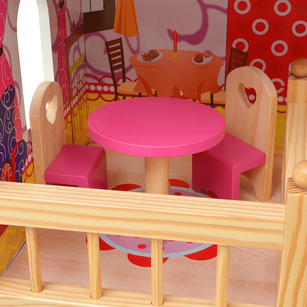 3-Stöckiges Puppenhaus Holz 60 x 30 x 90 cm - Yekta