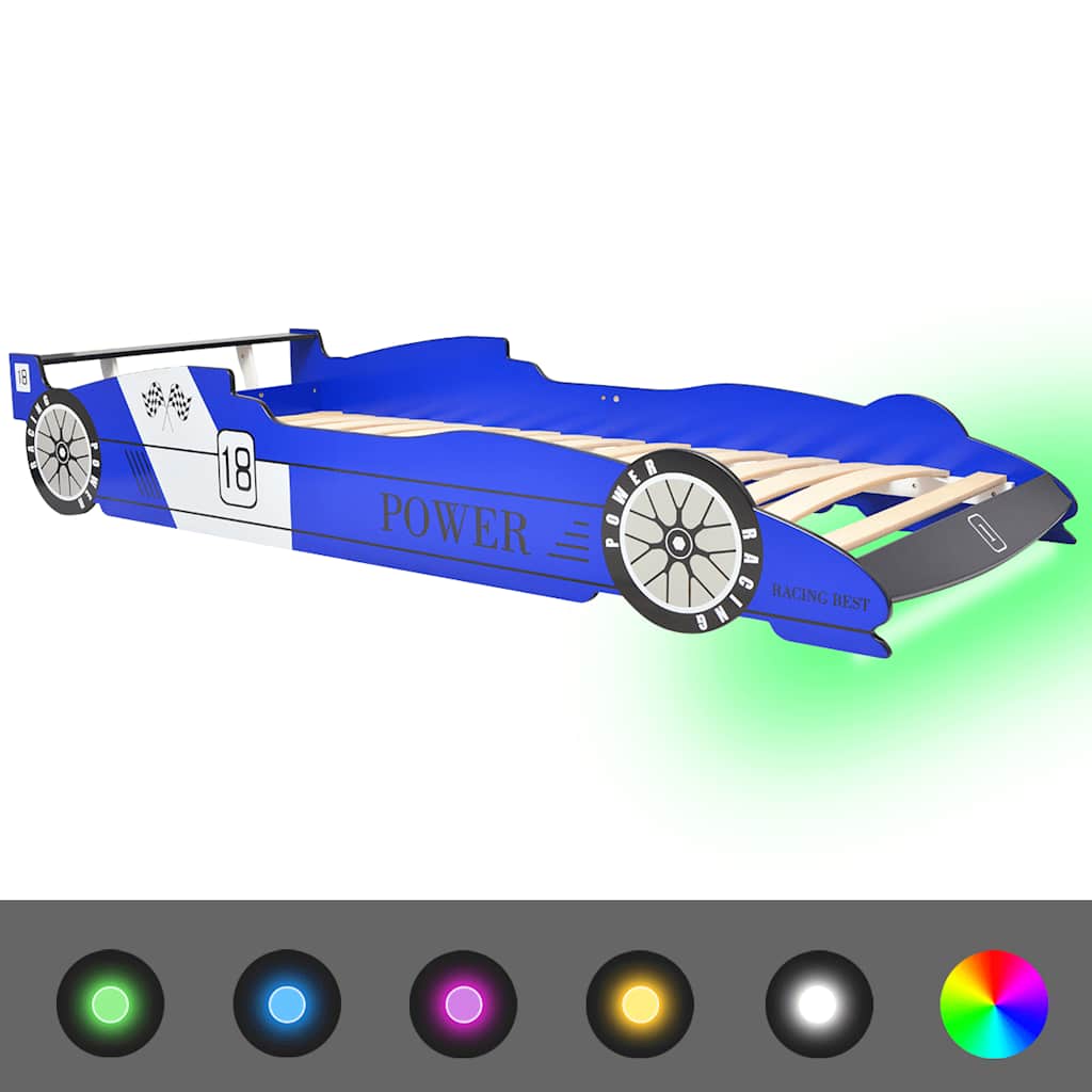 Kinderbett mit LED im Rennwagen-Design 90 x 200 cm - Yekta
