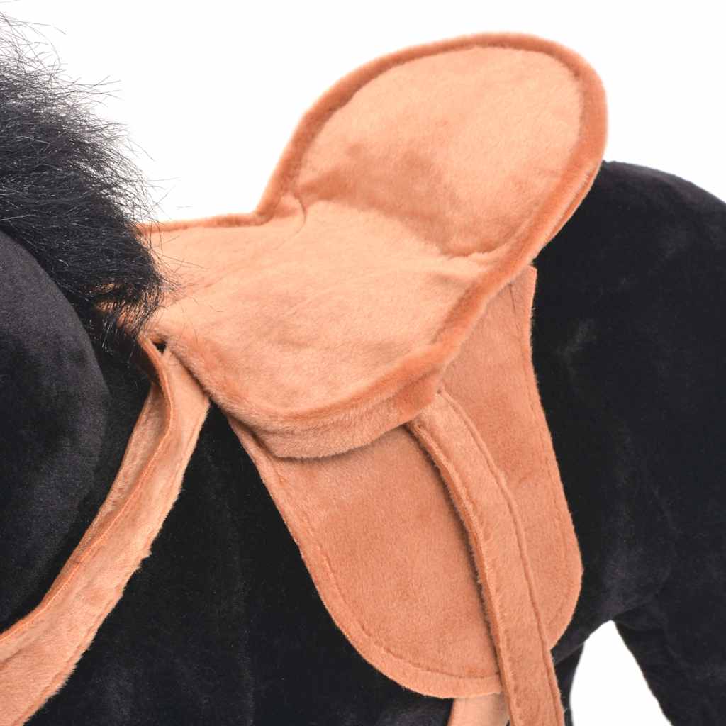 XXL Plüschtier Pferd Stehend Plüsch Schwarz - Yekta