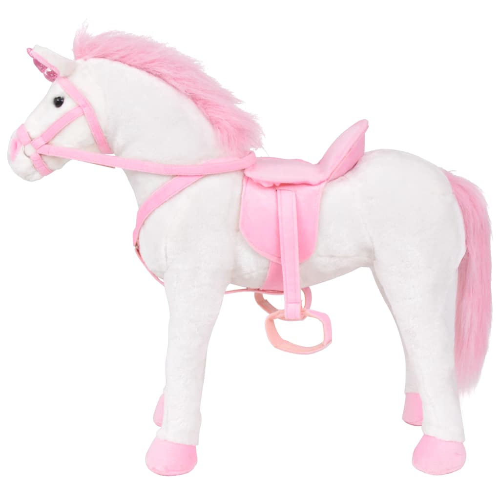 XXL Plüschtier Einhorn Stehend Plüsch Weiß und Rosa - Yekta