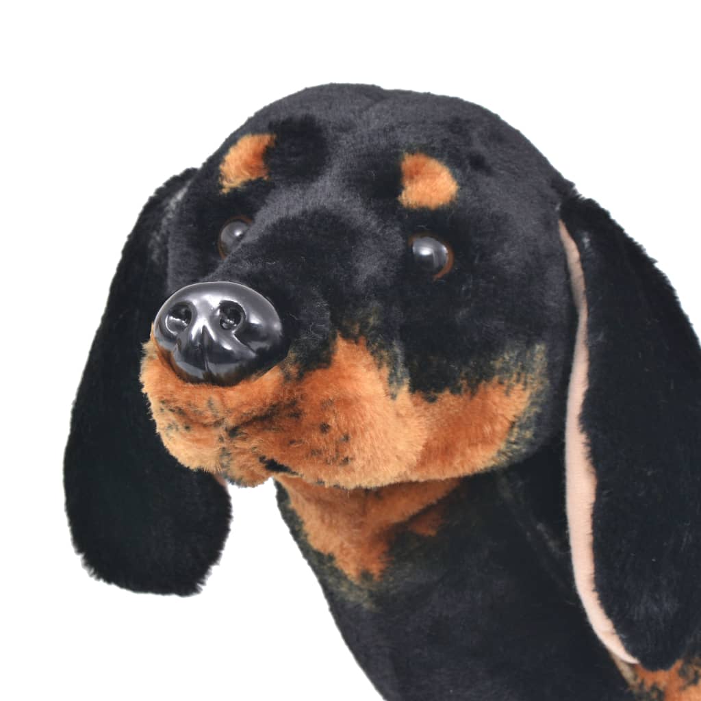 XXL Plüschtier Hund Dackel Stehend Plüsch Schwarz - Yekta