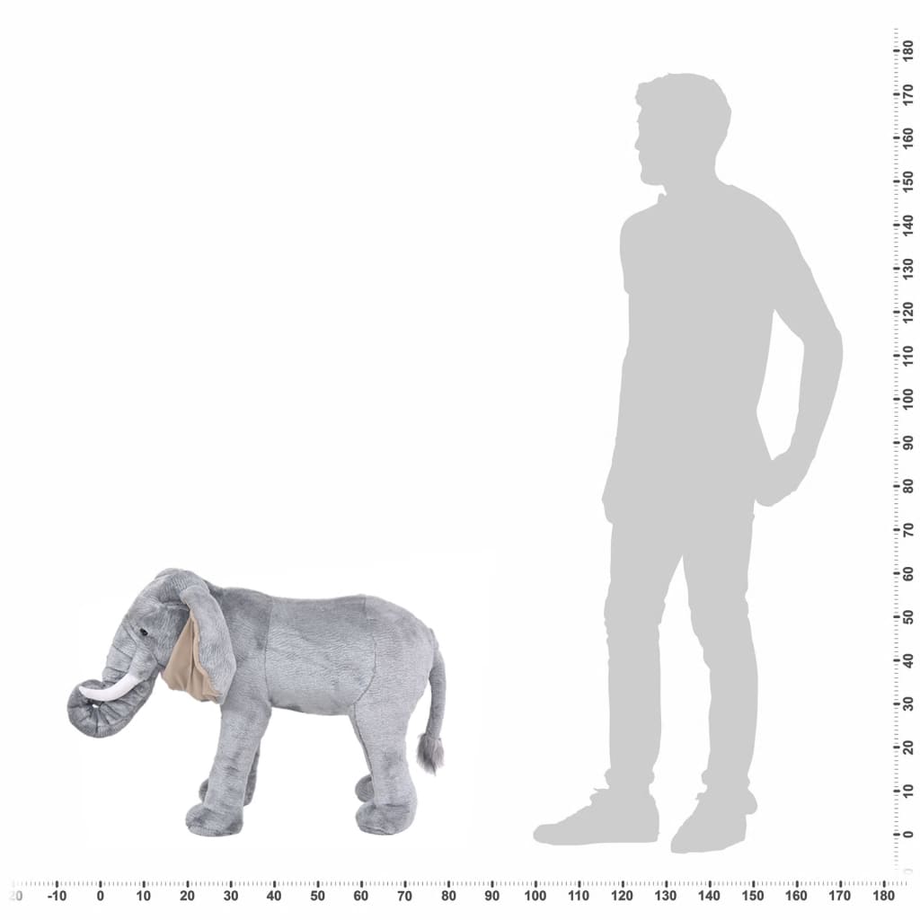 XXL Plüschtier Elefant Stehend Plüsch Grau - Yekta