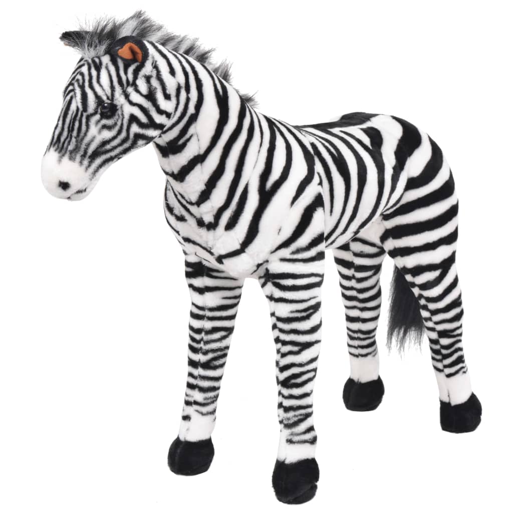 XXL Plüschtier Zebra Stehend Plüsch Schwarz und Weiß - Yekta