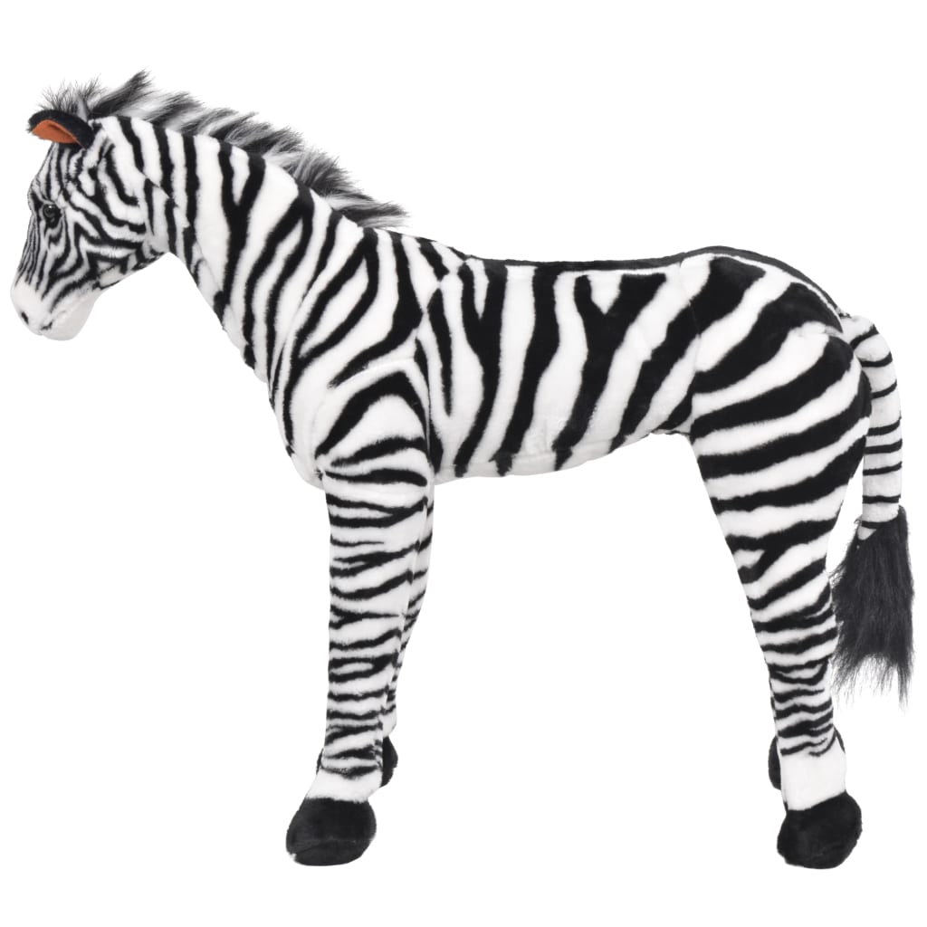 XXL Plüschtier Zebra Stehend Plüsch Schwarz und Weiß - Yekta