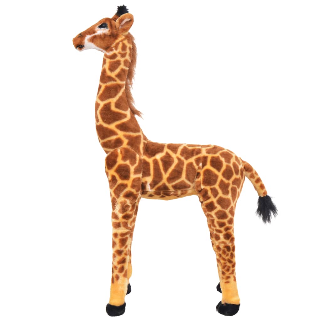 XXL Plüschtier Giraffe Stehend Plüsch Braun und Gelb - Yekta