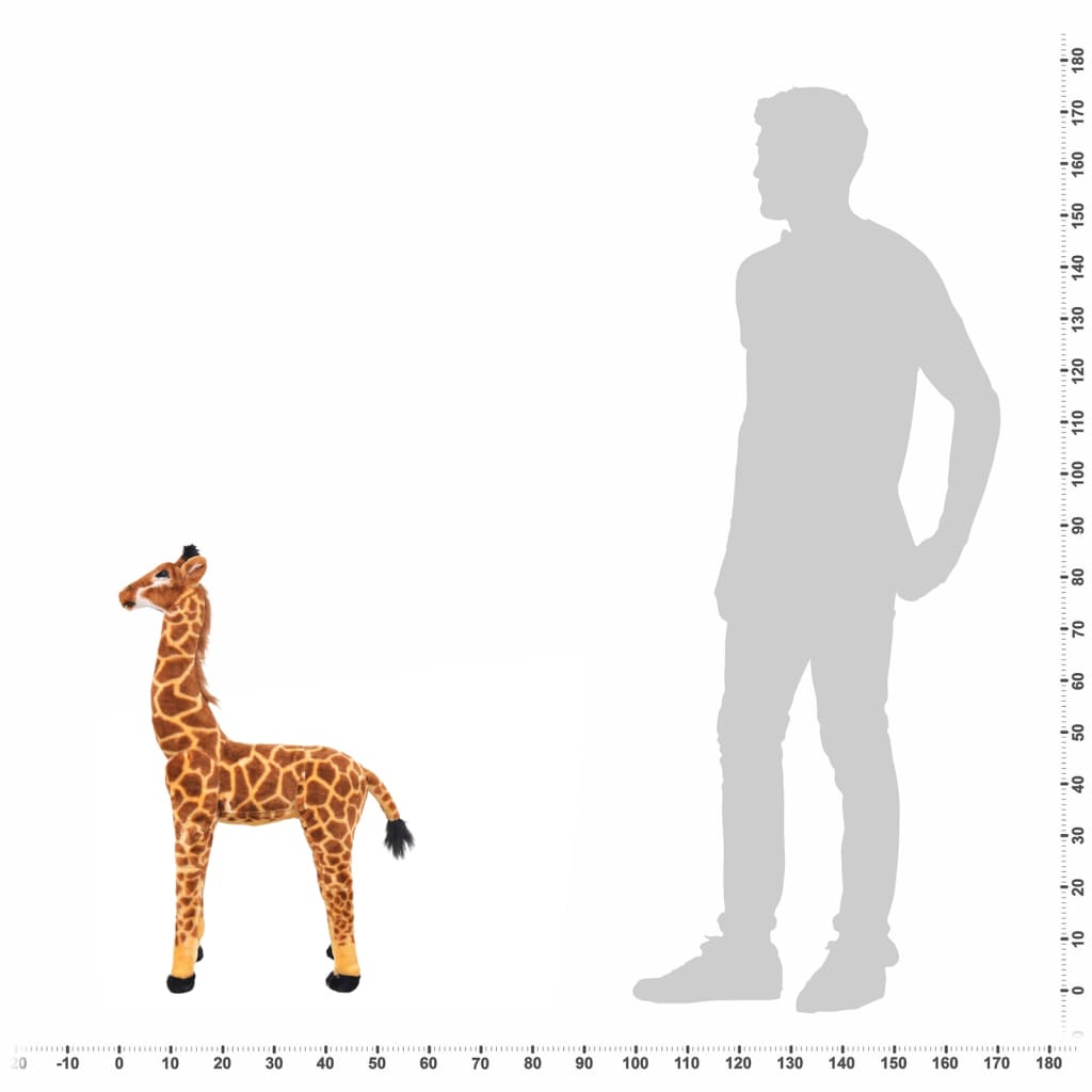 XXL Plüschtier Giraffe Stehend Plüsch Braun und Gelb - Yekta