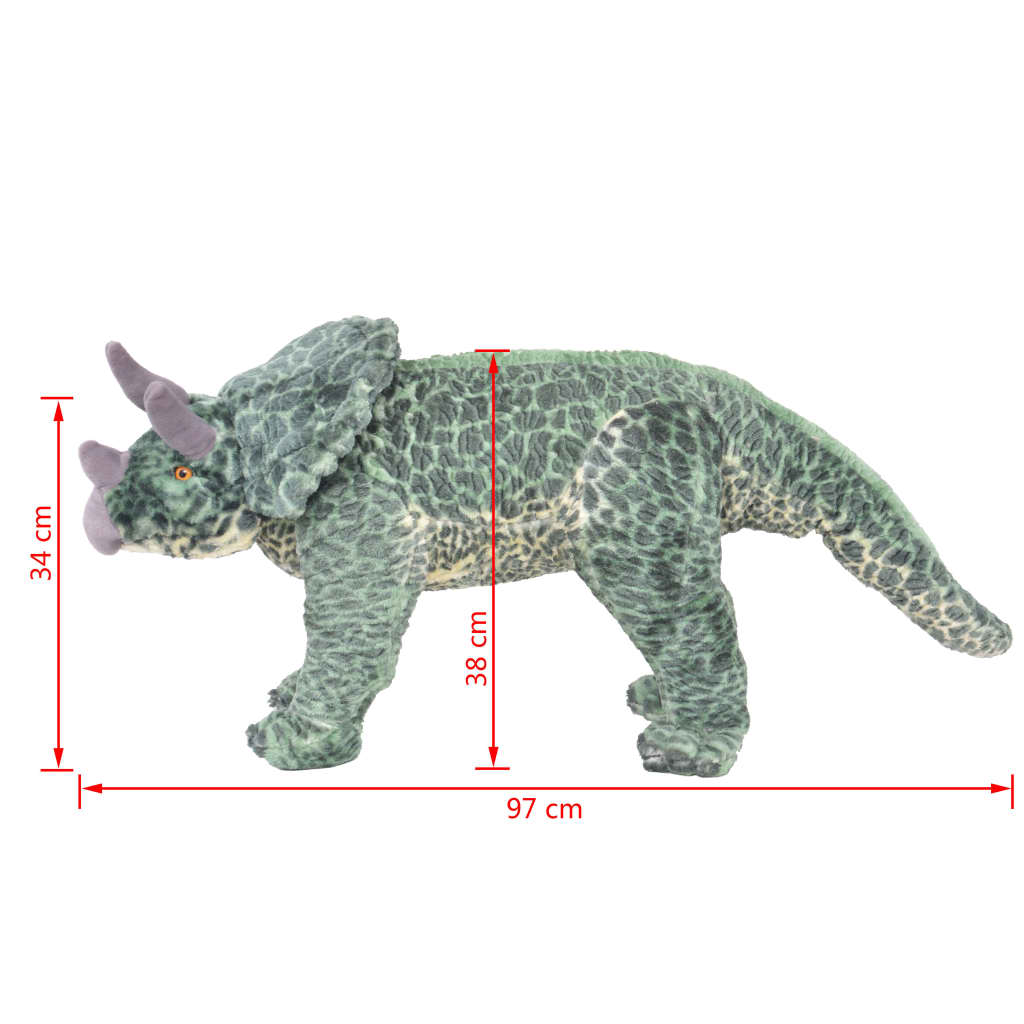 XXL Plüschtier Triceratops Stehend Plüsch Grün - Yekta