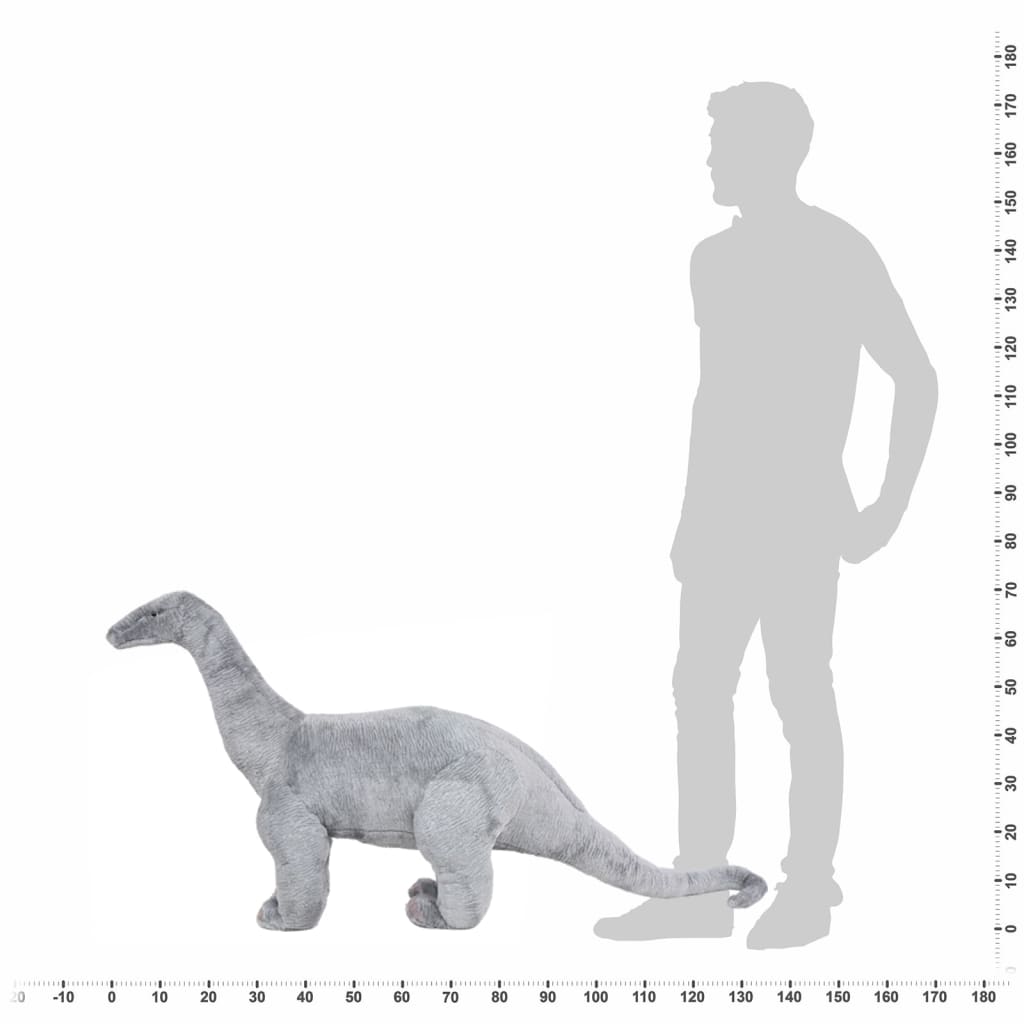 XXL Plüschtier Brachiosaurus Stehend Plüsch Grau - Yekta