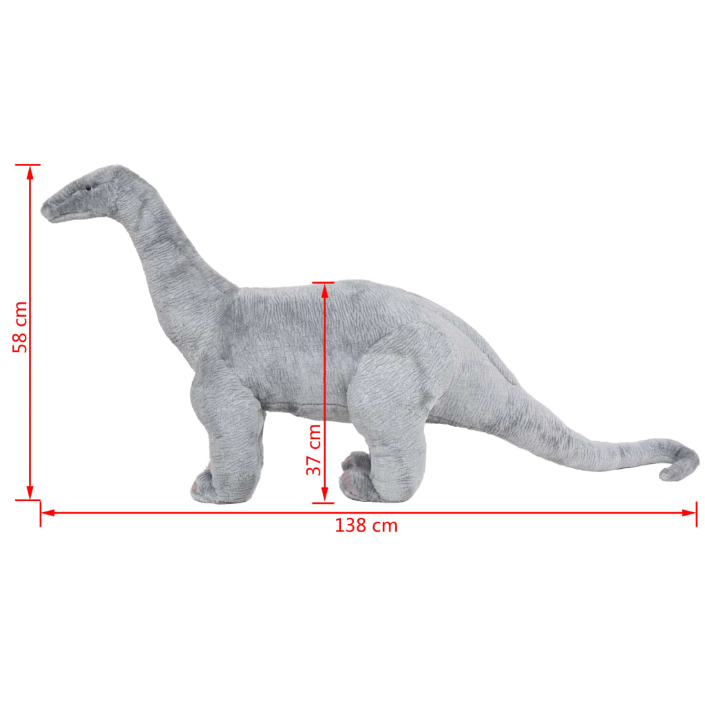 XXL Plüschtier Brachiosaurus Stehend Plüsch Grau - Yekta