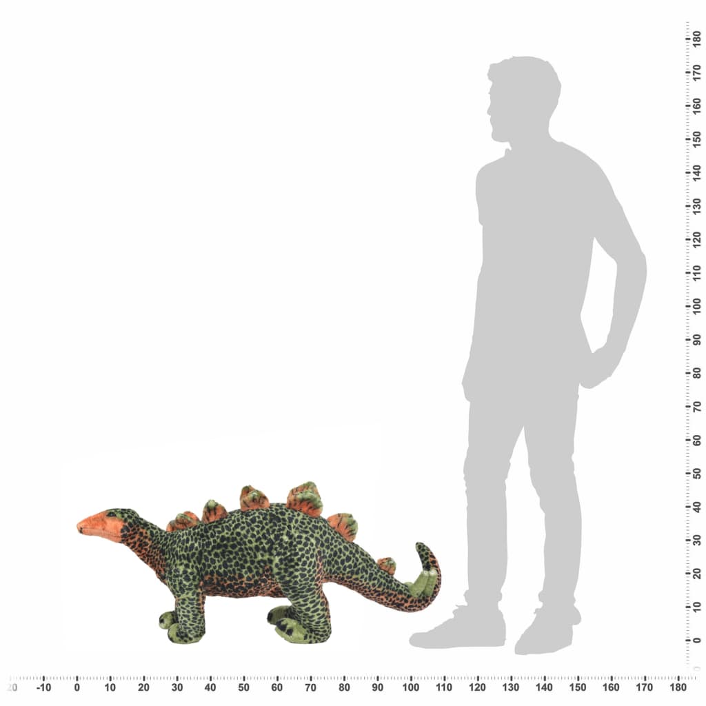 XXL Plüschtier Stegosaurus Stehend Plüsch Grün und Orange - Yekta