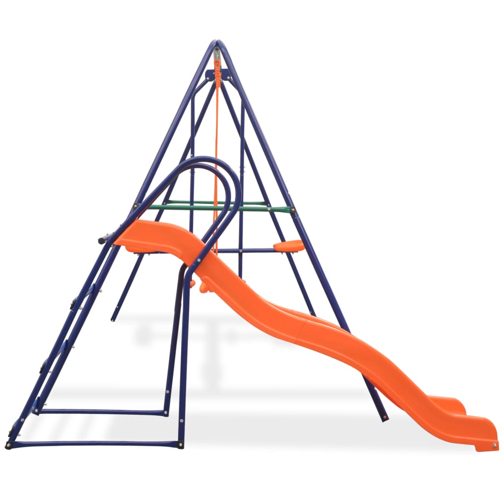 Schaukelset mit Rutsche und 3 Sitzen Orange - Yekta