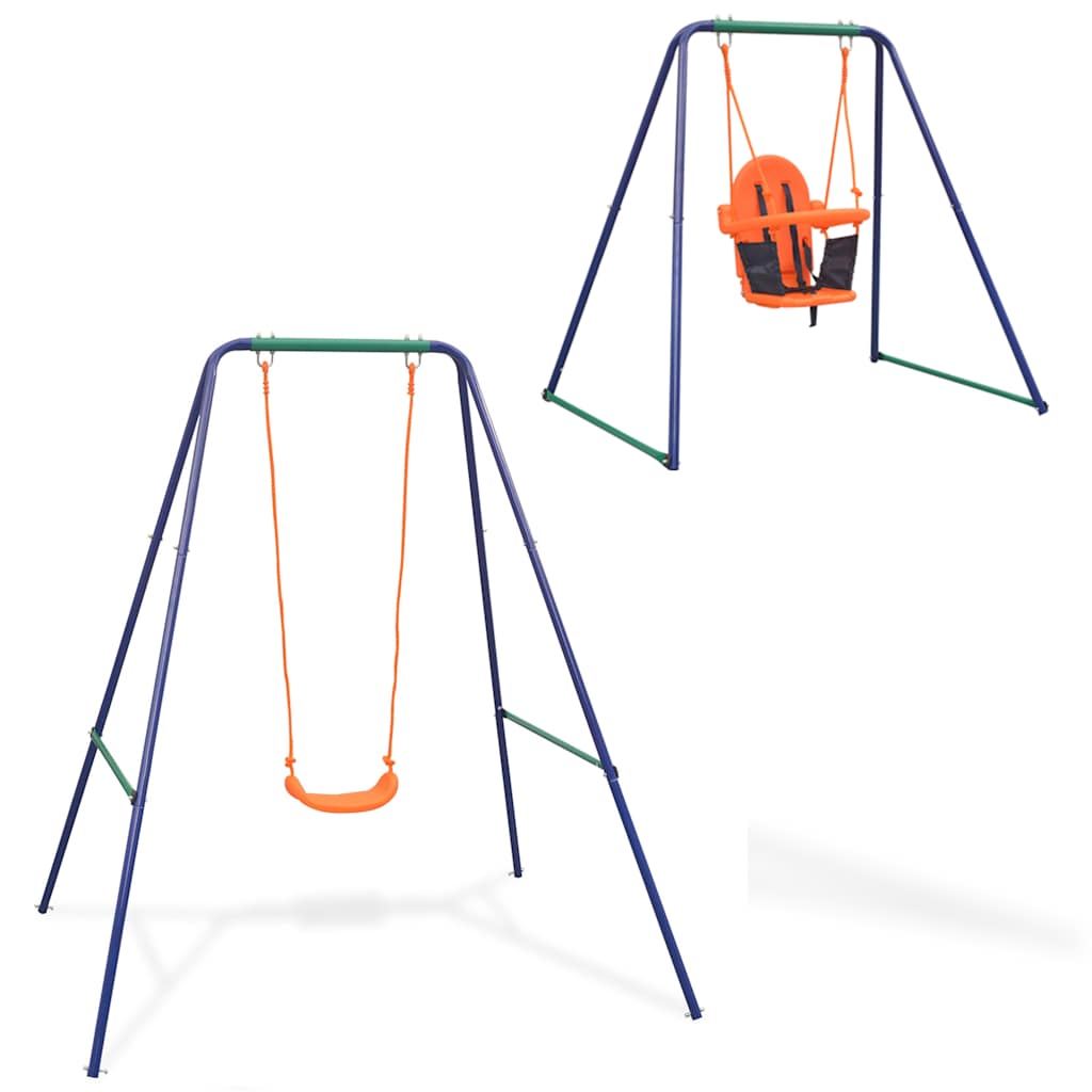Schaukel 2-in-1 Einzelschaukel und Babyschaukel Orange - Yekta