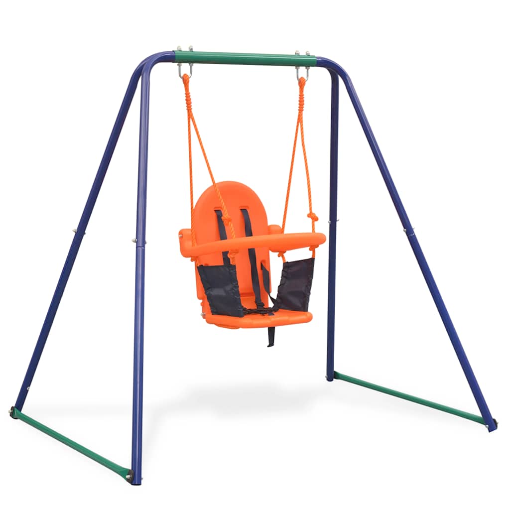 Schaukel 2-in-1 Einzelschaukel und Babyschaukel Orange - Yekta