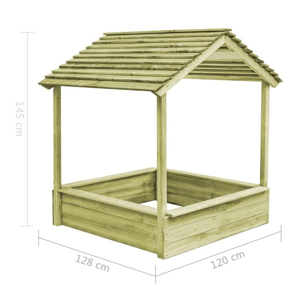 Spielhaus für den Garten mit Sandkasten 128x120x145 Kiefernholz - Yekta