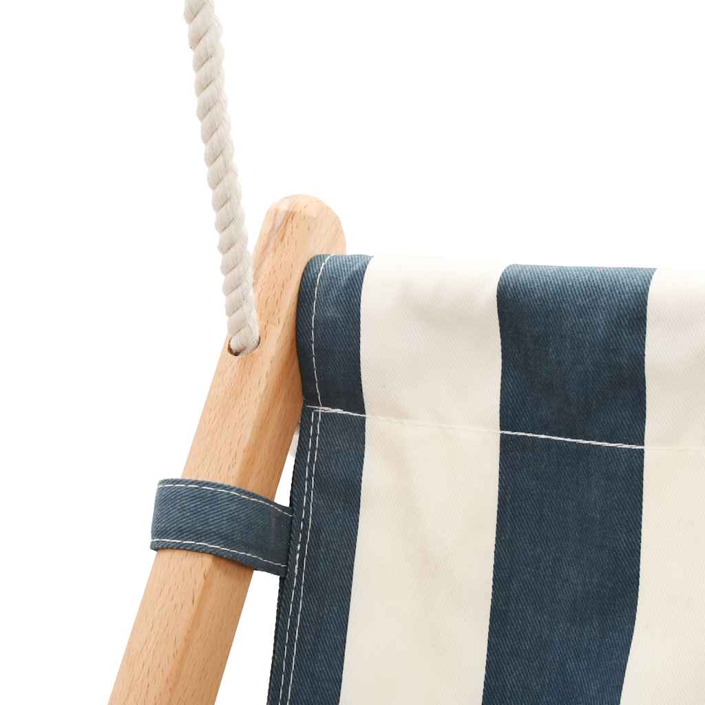 Schaukel Babyschaukel mit Sicherheitsgurt Baumwolle Holz Blau - Yekta