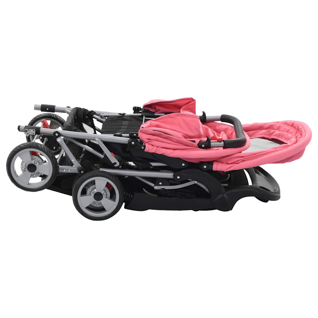 Tandem-Kinderwagen Stahl für Zwillings- und Geschwisterkinder - Yekta