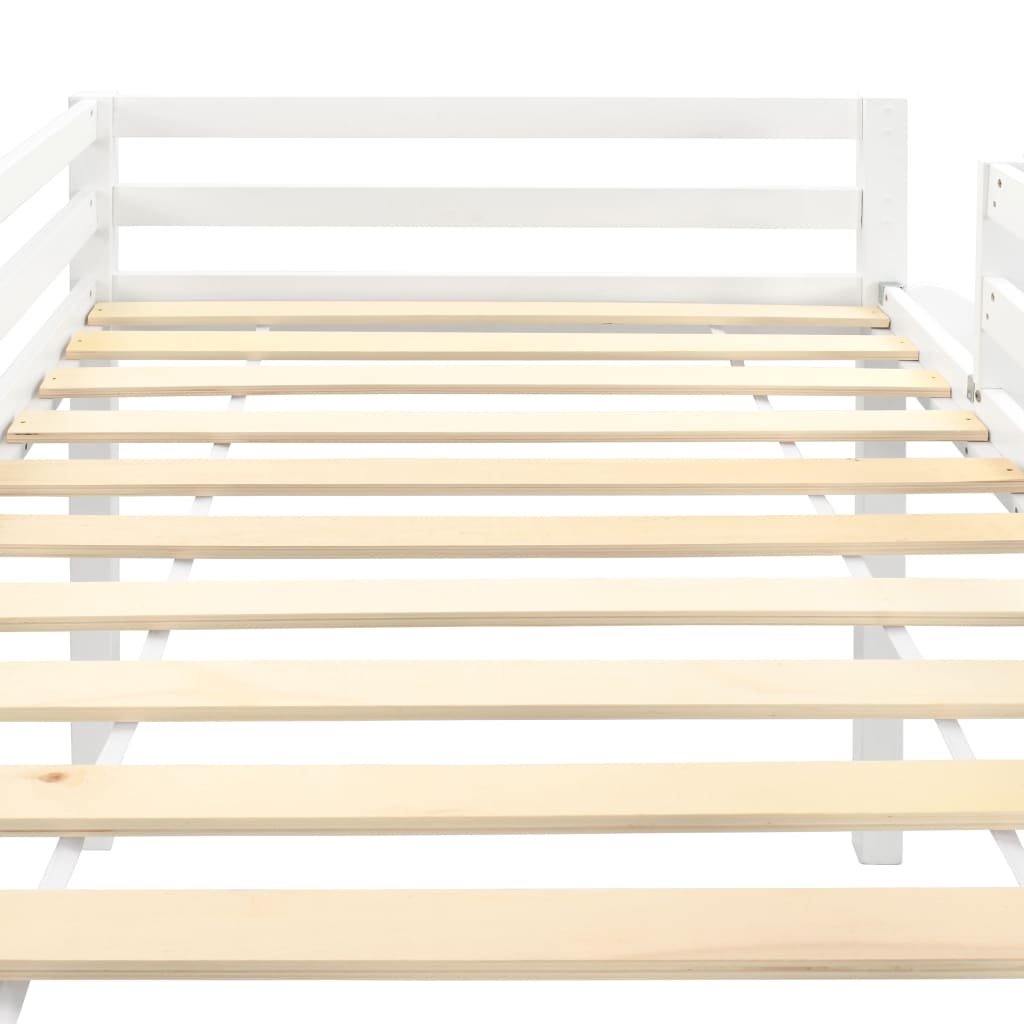 Kinderhochbett-Rahmen mit Rutsche und Leiter aus Kiefernholz - Yekta