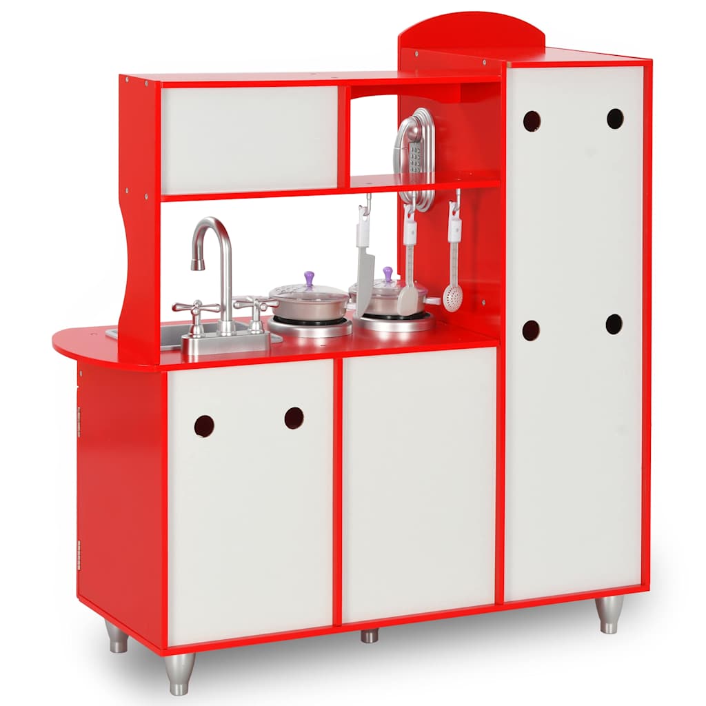 Spielküche Kinder MDF 84x31x89 cm Rot - Yekta