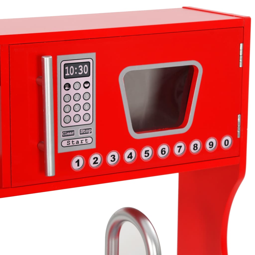 Spielküche Kinder MDF 84x31x89 cm Rot - Yekta