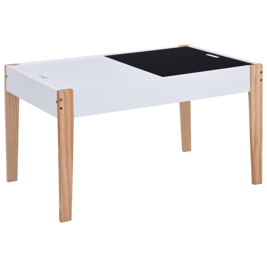 3-tlg. Kinder-Sitzgruppe mit Kreidetafel Schwarz und Weiß - Yekta
