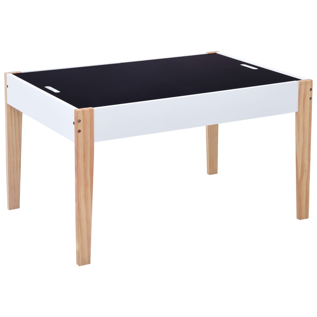 3-tlg. Kinder-Sitzgruppe mit Kreidetafel Schwarz und Weiß - Yekta