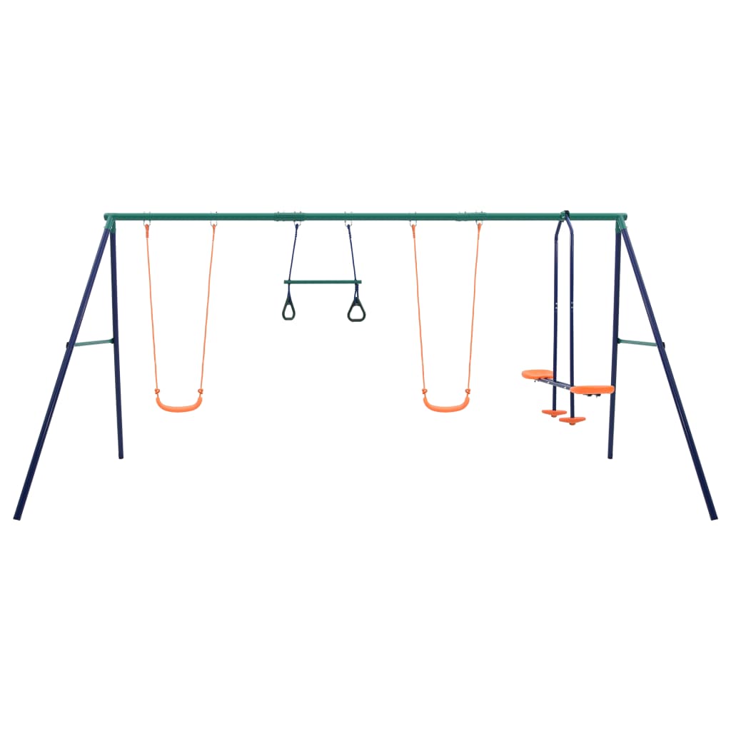 Schaukelset mit Turningen und 4 Sitzen Stahl - Yekta