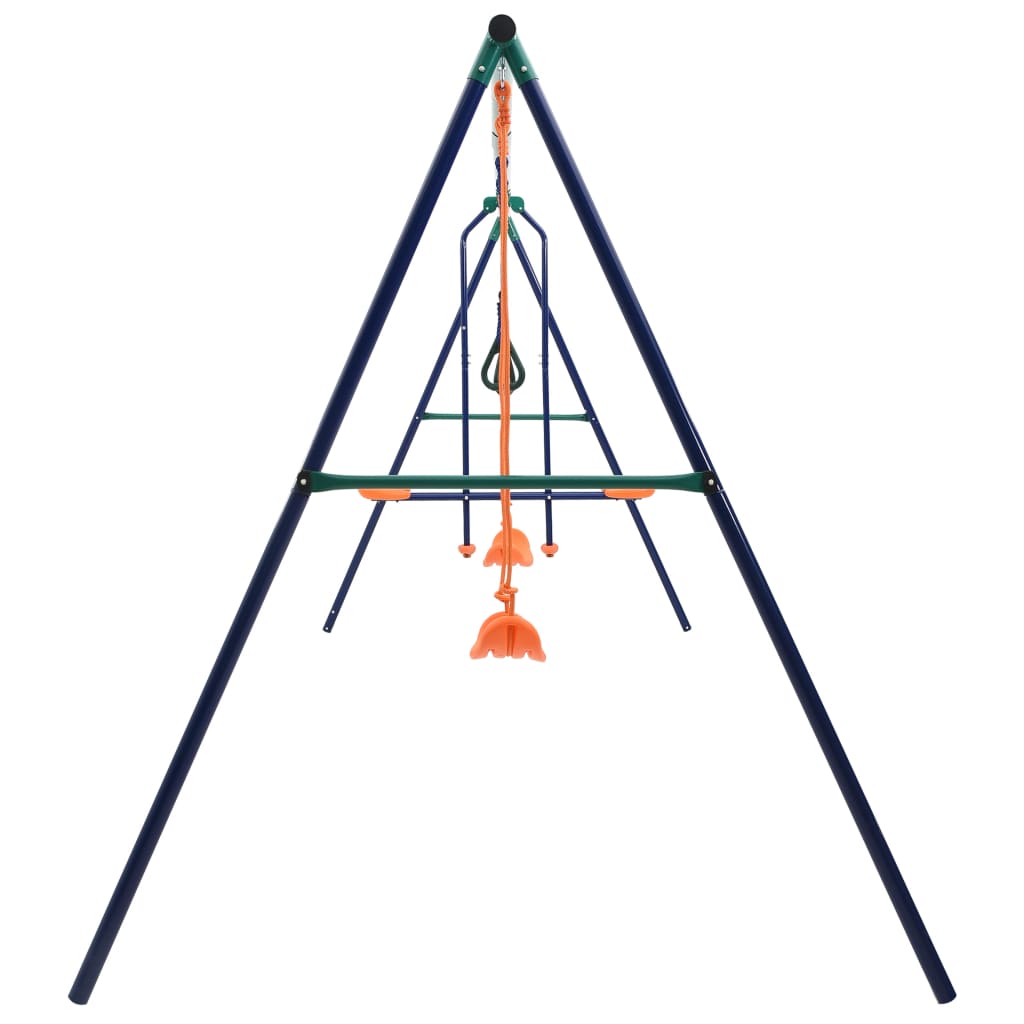 Schaukelset mit Turningen und 4 Sitzen Stahl - Yekta