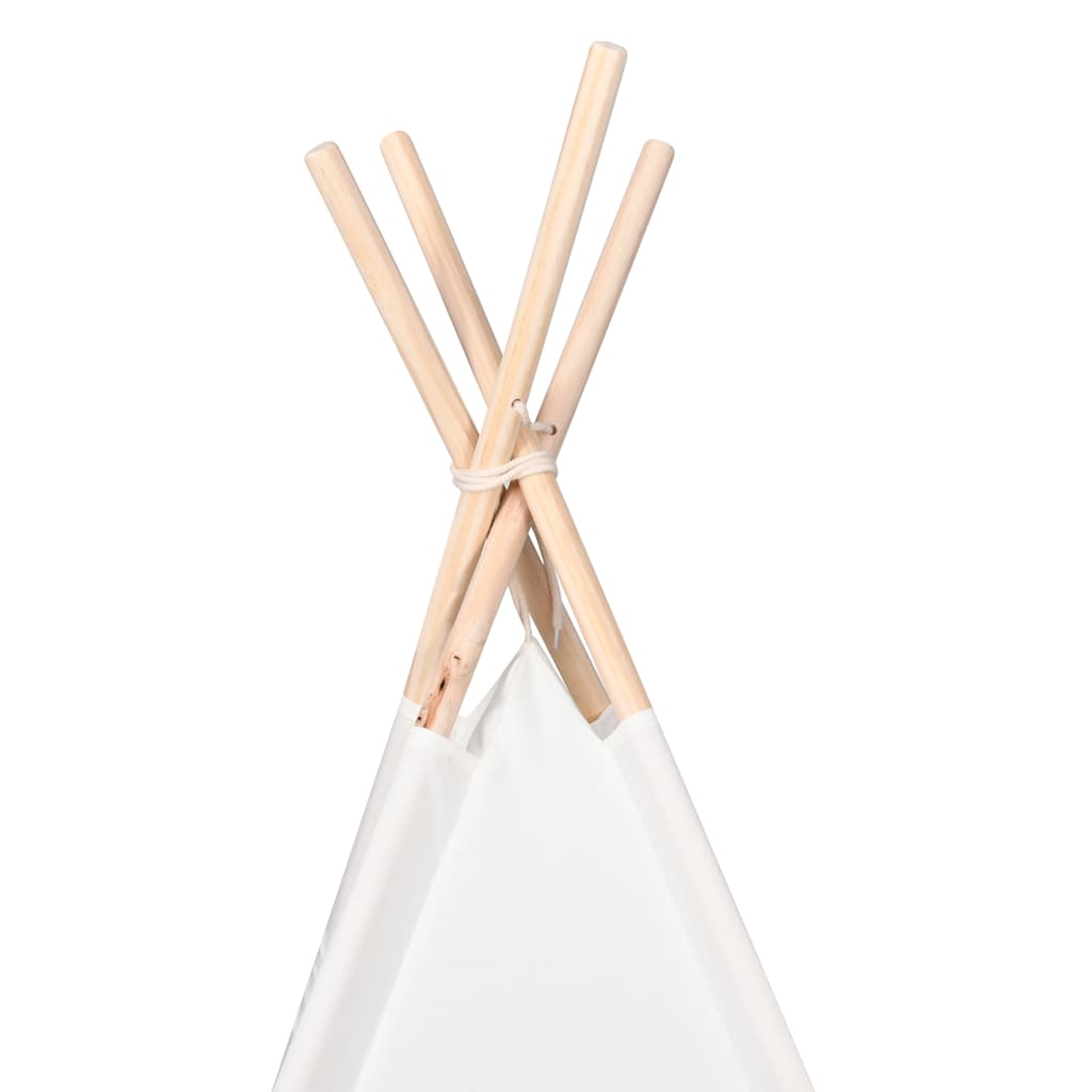 Kinder Tipi-Zelt Pfirsichhaut Weiß 120x120x150 cm - Yekta