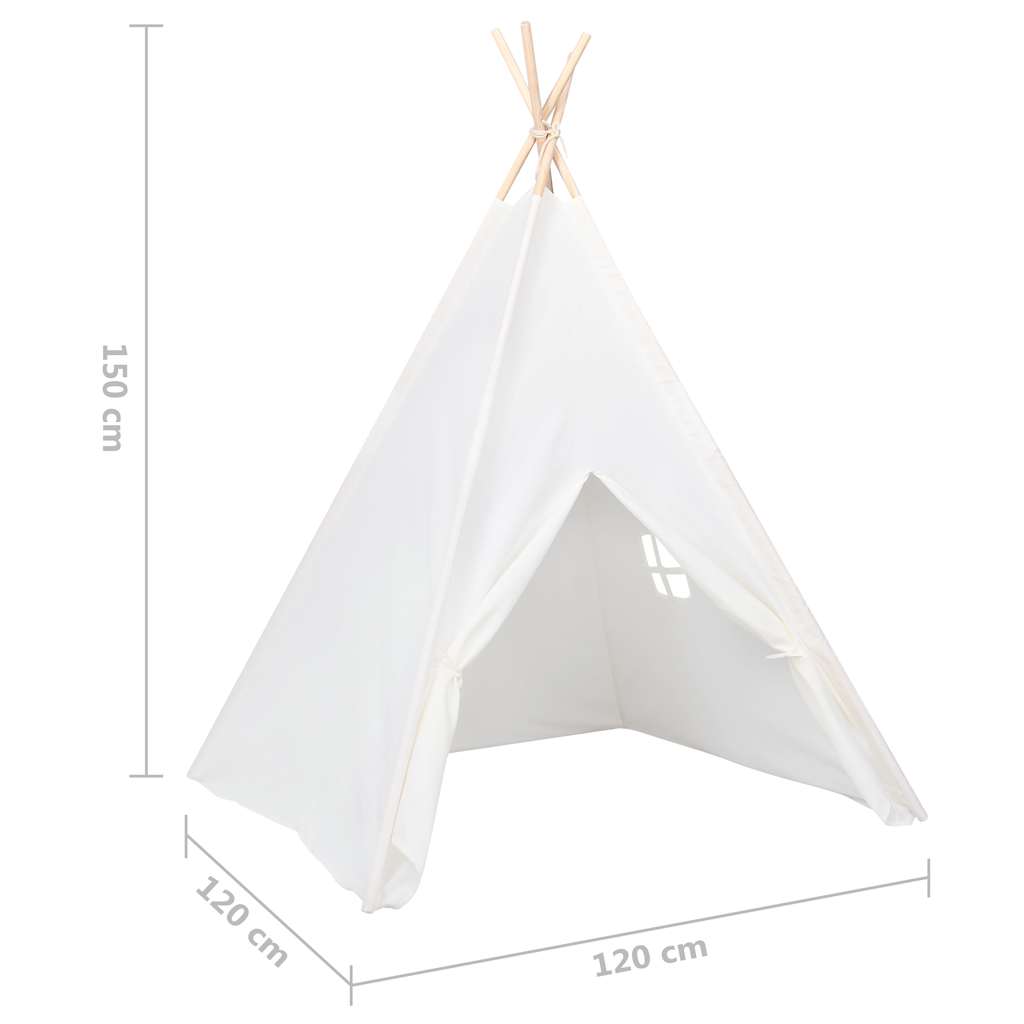Kinder Tipi-Zelt Pfirsichhaut Weiß 120x120x150 cm - Yekta