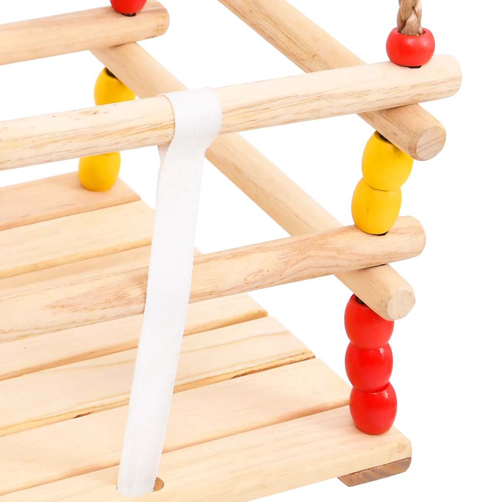Schaukel Babyschaukel mit Sicherheitsgurt Massivholz Kiefer - Yekta