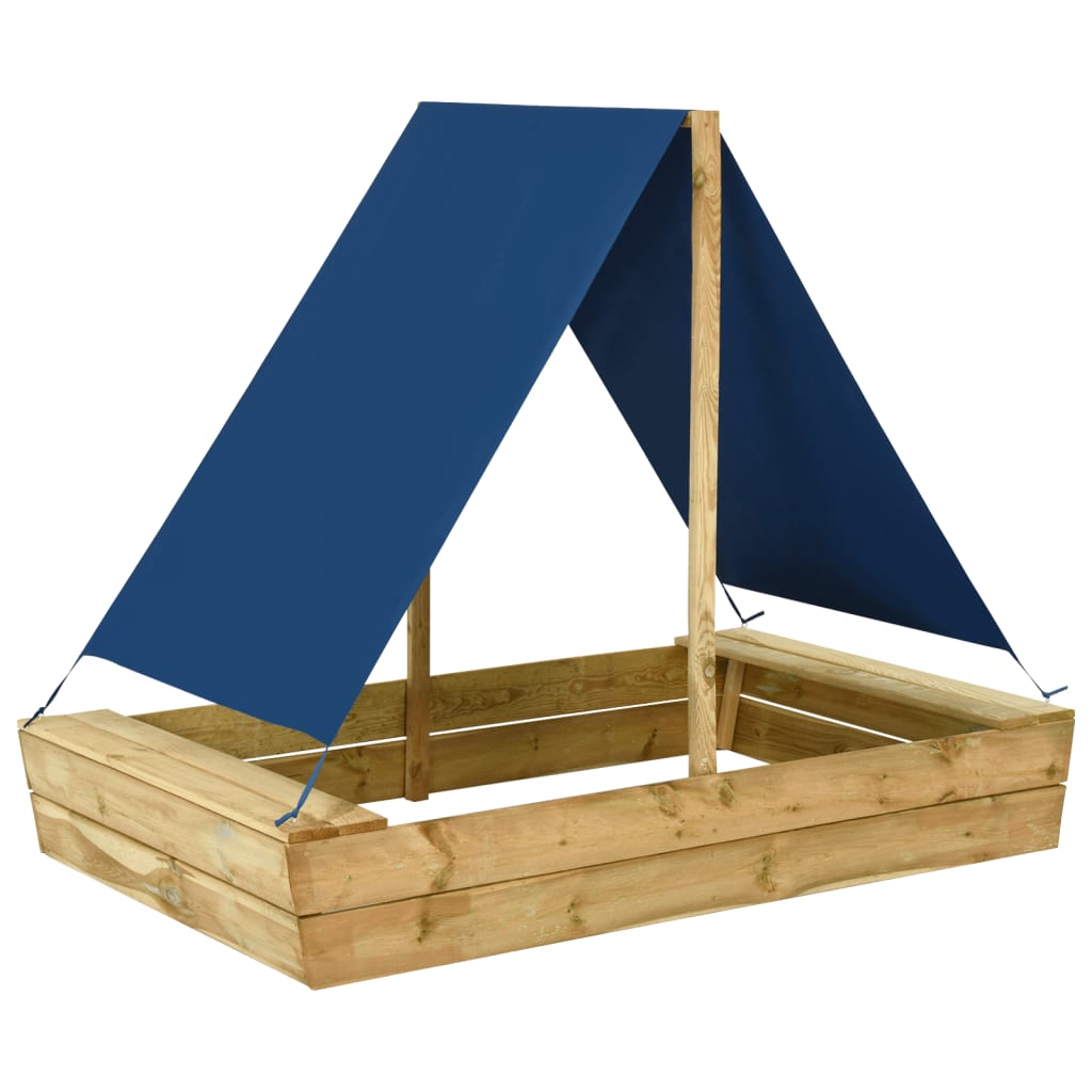 Sandkasten mit Dach aus imprägniertem Kiefernholz