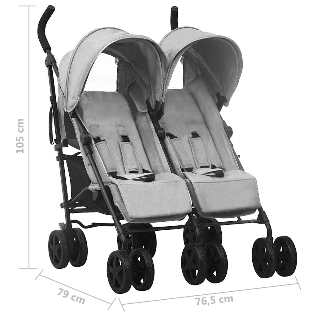 Geschwisterwagen Stahl Taupe - Yekta