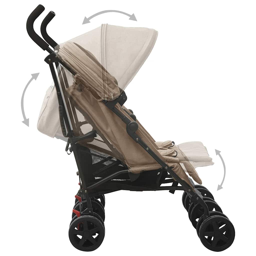Geschwisterwagen Stahl Taupe - Yekta