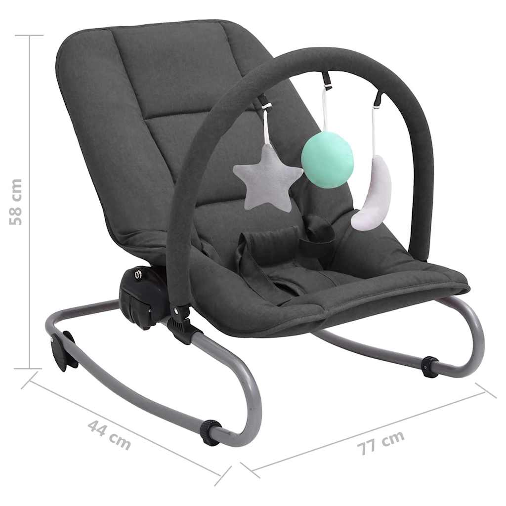 Babywippe Stahl – Anthrazit, Grün, Hellgrau, Marineblau, Rot, Taupe - Yekta