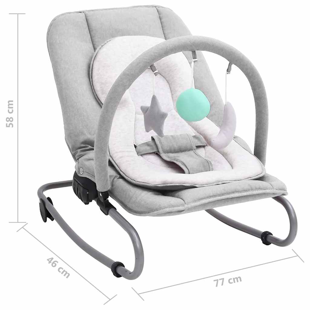 Babywippe Stahl – Anthrazit, Grün, Hellgrau, Marineblau, Rot, Taupe - Yekta