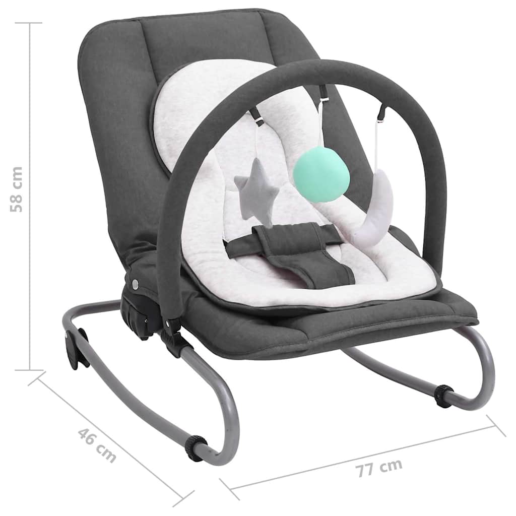 Babywippe Stahl – Anthrazit, Grün, Hellgrau, Marineblau, Rot, Taupe - Yekta