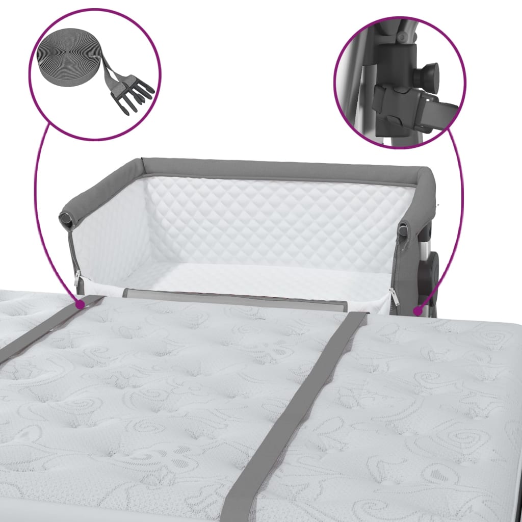 Babybett mit Matratze Leinenstoff - Yekta