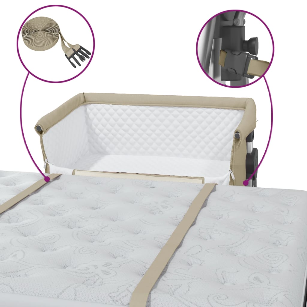 Babybett mit Matratze Leinenstoff - Yekta