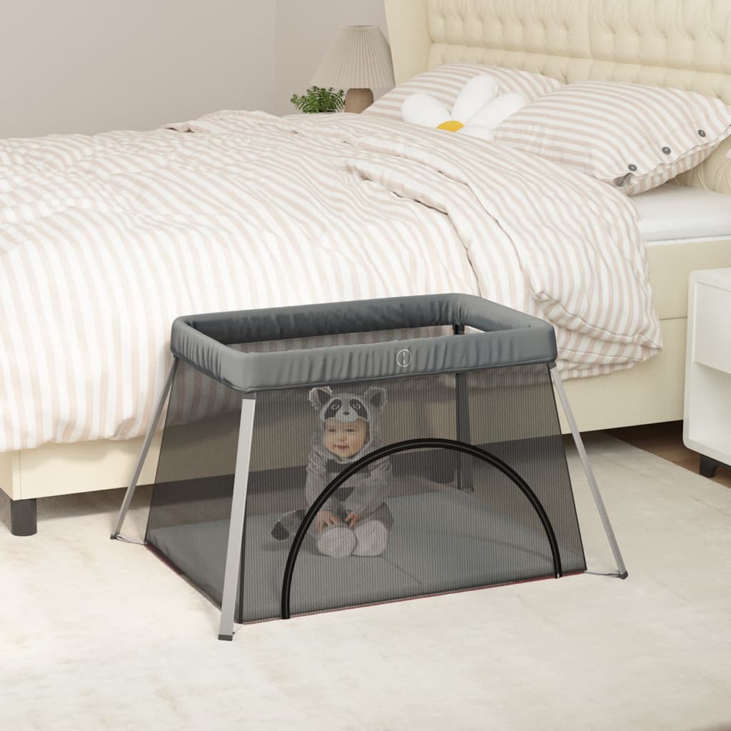Baby-Laufstall mit Matratze Leinenstoff - Yekta