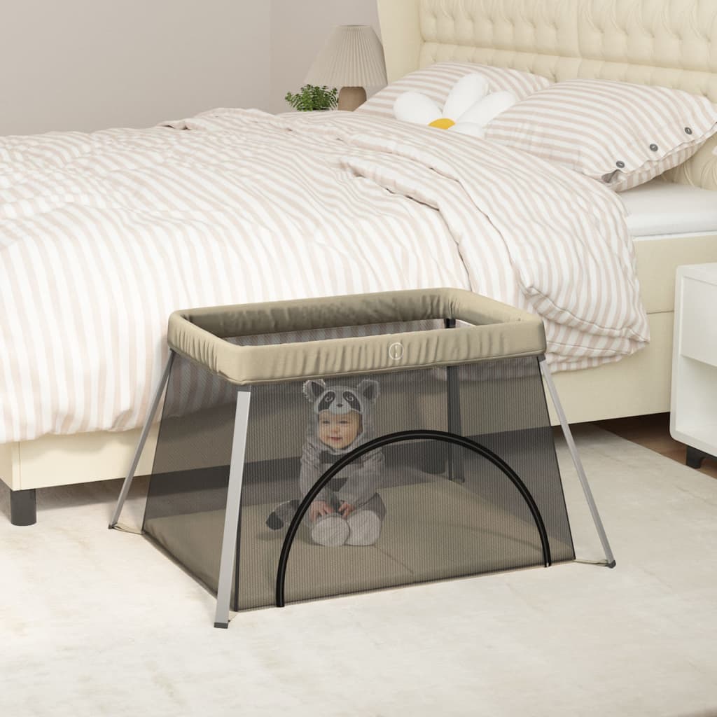 Baby-Laufstall mit Matratze Leinenstoff - Yekta