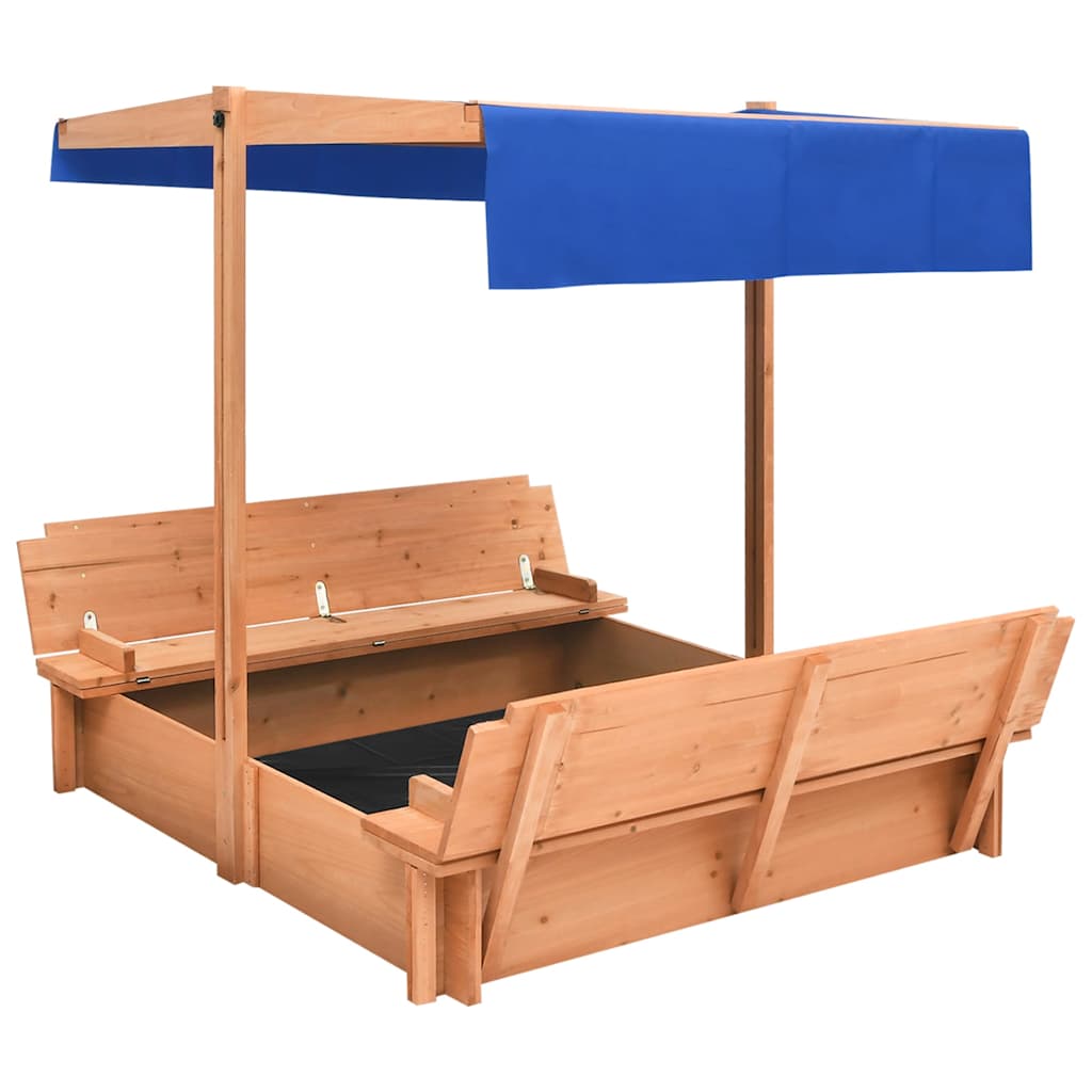 Sandkasten mit Dach Tannenholz 112x112x112 cm - Yekta