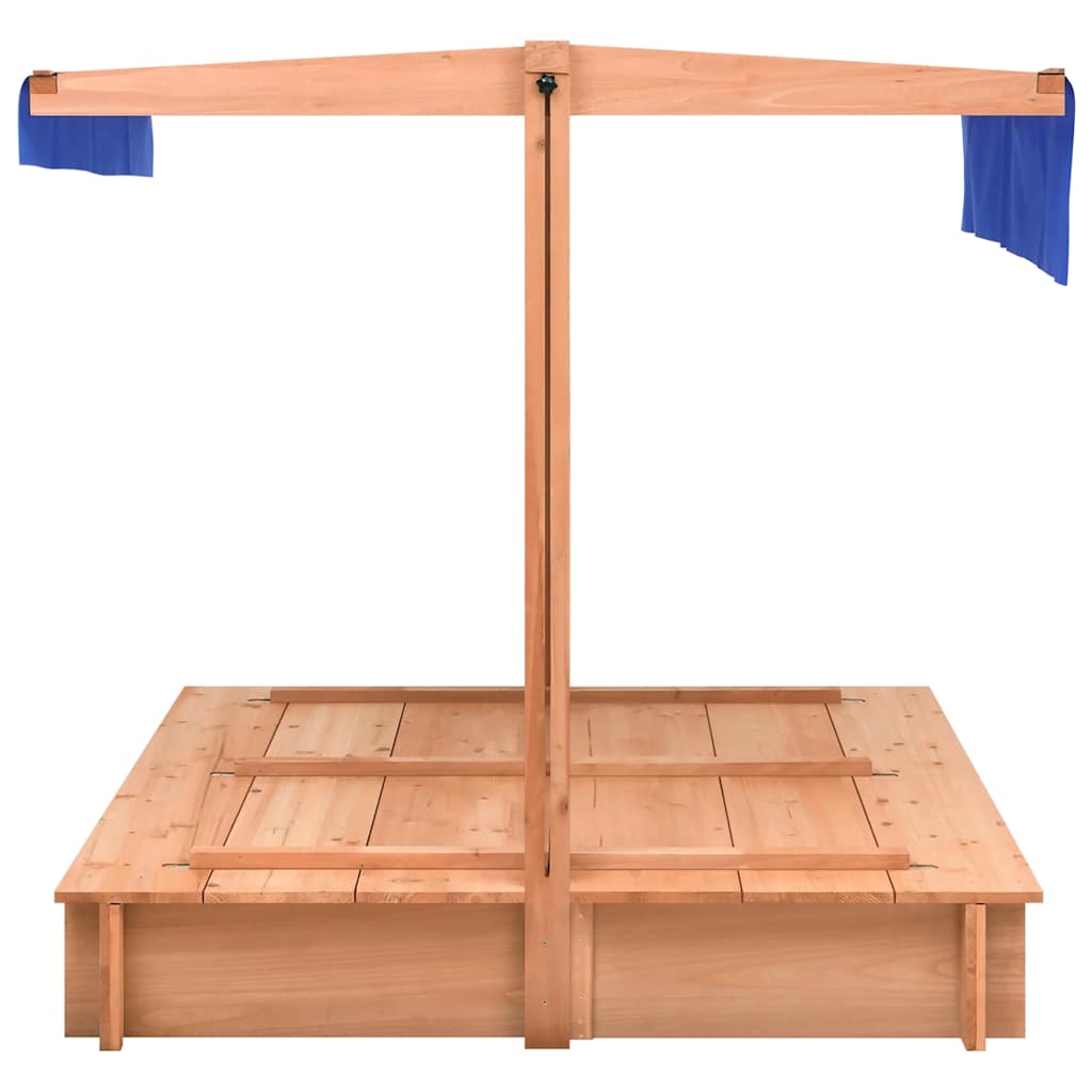 Sandkasten mit Dach Tannenholz 112x112x112 cm - Yekta
