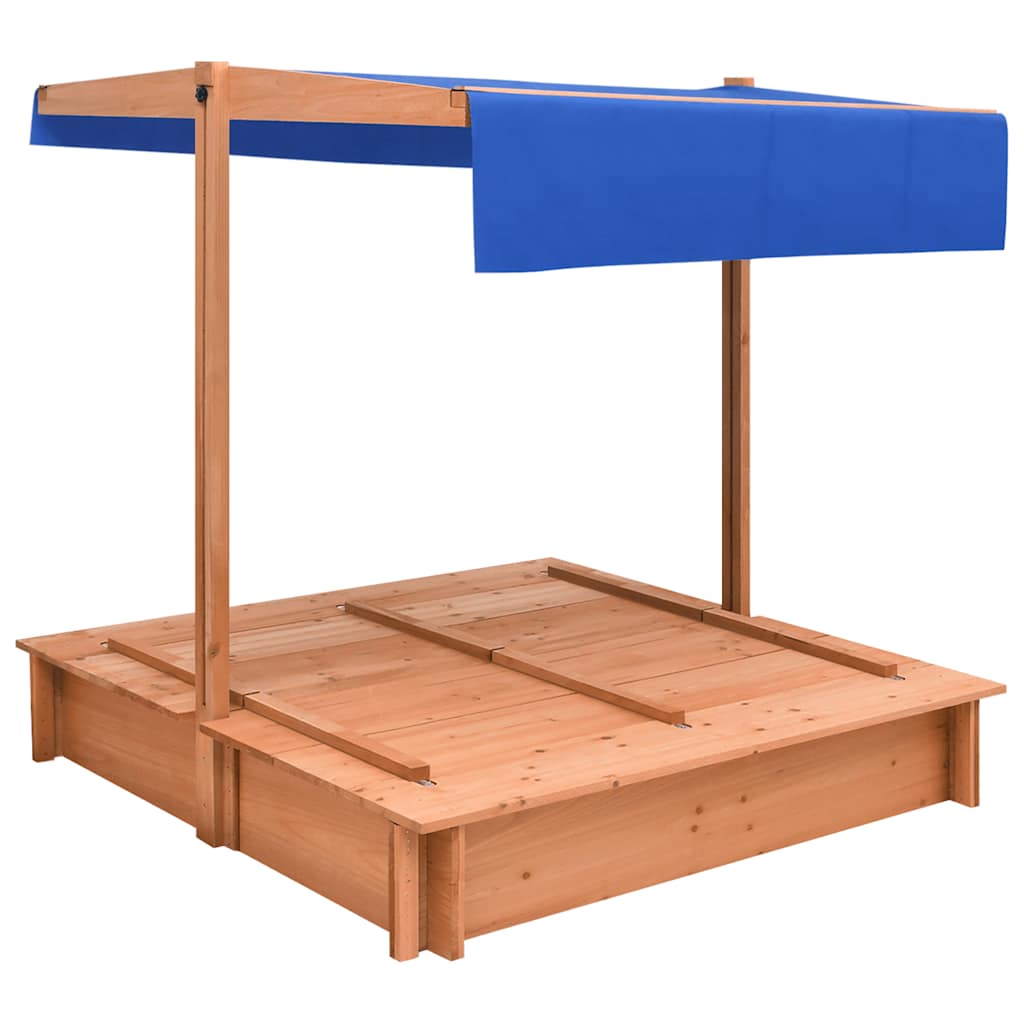 Sandkasten mit Dach Tannenholz 112x112x112 cm - Yekta