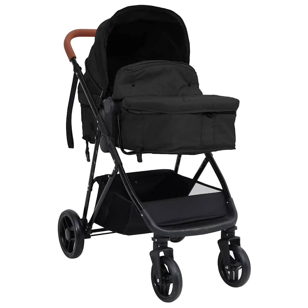 3-in-1 Kinderwagen Anthrazit und Schwarz, Hellgrau und Schwarz Stahl - Yekta